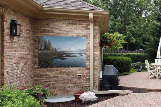 La côte du lac Wanaka en Nouvelle-Zélande affiche de jardin 120x80 cm - Toile de jardin / Toile d'extérieur / Peintures pour l'extérieur (décoration de jardin)
