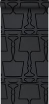 Origin Wallcoverings behang lampen zwart - 307149 - 52 cm x 10,05 m