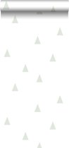 ESTAhome behang grafische driehoekjes mintgroen en wit - 128868 - 53 cm x 10.05 m