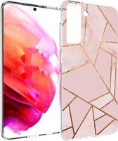 iMoshion Hoesje Geschikt voor Samsung Galaxy S21 FE Hoesje Siliconen - iMoshion Design hoesje - Roze / Meerkleurig / Goud / Pink Graphic