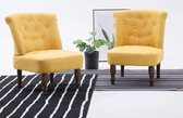 Medina Franse stoelen 2 st stof geel