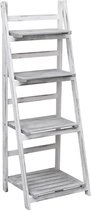 Medina Plantenstandaard 4-laags 43x33x113 cm hout grijs
