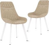 Medina Eetkamerstoelen 2 st kunstleer crème