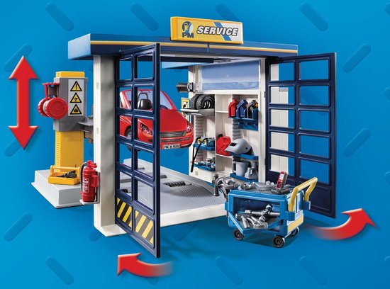 Station Service Playmobil 70201 - Avec Pompes à Essence Et 4x4 - Jeu De Construction City Life