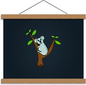 Schoolplaat – Getekende Koala in Boom - 40x30cm Foto op Textielposter (Wanddecoratie op Schoolplaat)