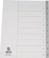 Q-Connect tabbladen set 1-10, met indexblad, ft A4, grijs