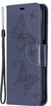 POCO M3 Hoesje - Mobigear - Butterfly Serie - Kunstlederen Bookcase - Blauw - Hoesje Geschikt Voor POCO M3
