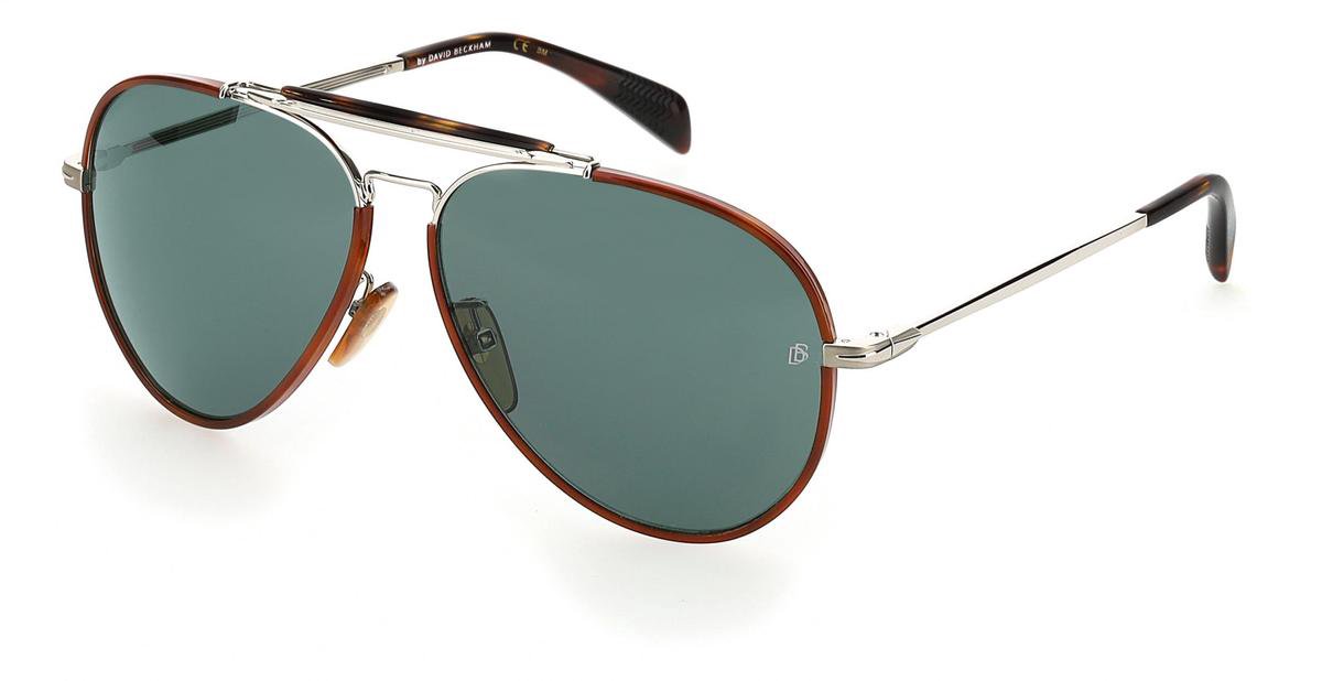 David Beckham Zonnebril 7003/s Cat.3 Piloot Staal Zilver/groen