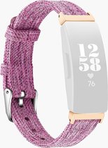 By Qubix - Fitbit Inspire HR Canvas bandje (small) - Paars