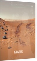NASA's Curiosity Mars Rover look back at dune, NASA Science - Foto op Plexiglas - 30 x 40 cm