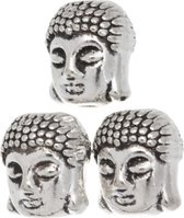 Metalen Kralen Buddha (10 x 8 mm) Antiek Zilver (25 Stuks)