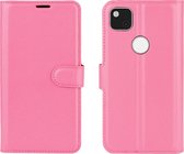 Google Pixel 4a Hoesje - Mobigear - Classic Serie - Kunstlederen Bookcase - Magenta - Hoesje Geschikt Voor Google Pixel 4a