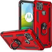 Ring KickStand Back Cover - Motorola Moto G9 Power Hoesje - Rood