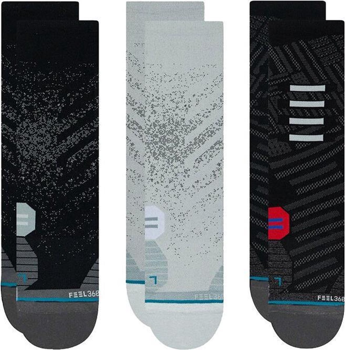 Stance unisex run feel360 infiknit crew st 3P multi