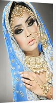 Arabische Prinses met blauwe hoofddoek - Foto op Plexiglas - 60 x 90 cm