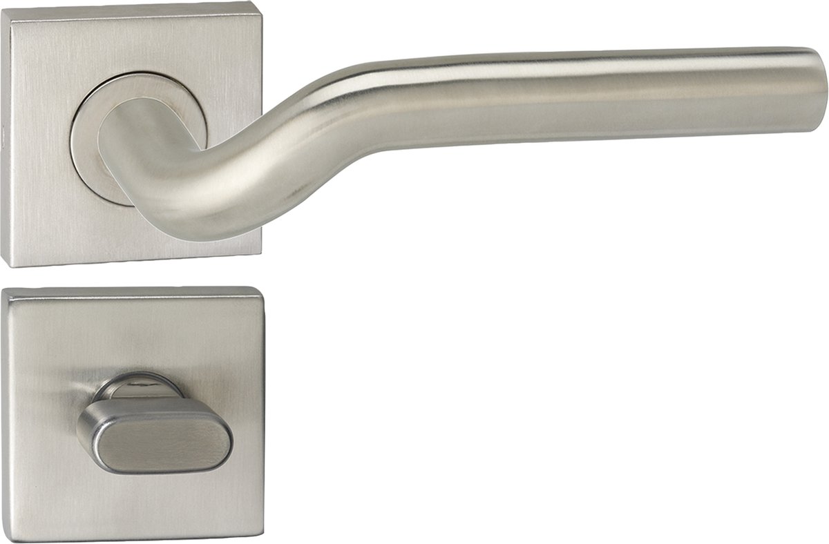 Deurkruk - Impresso Newport - Voor binnen - Vierkant met vierkant toiletrozet - RVS - 2 stuks