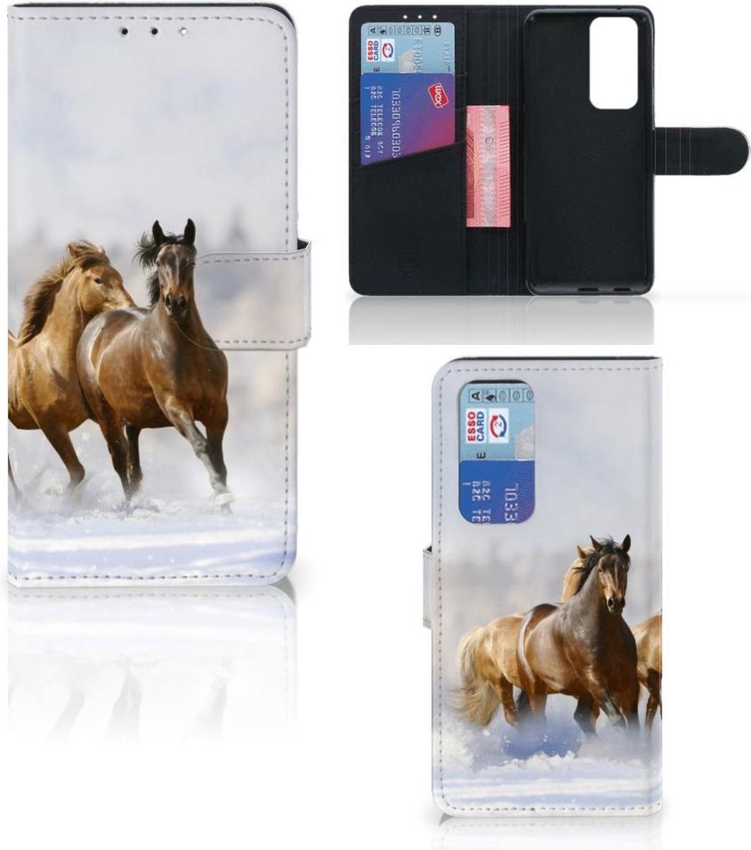 OPPO Find X3 Neo 5G Telefoonhoesje met Pasjes Paarden