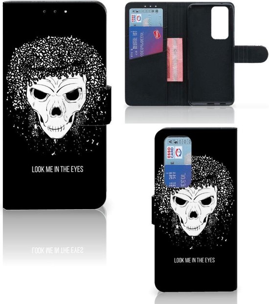 PU Cuir Premium Flip Case pour OPPO Find X3 Neo 5G Coque Téléphone Crâne Cheveux