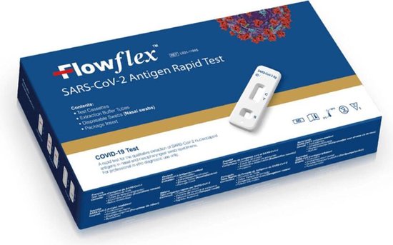 10x Flowflex Corona Snel-zelftest + GRATIS Dr. Original mondkapjes 10 stuks