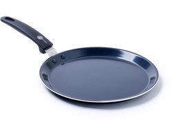 GreenPan Essentials Pannenkoekenpan 24cm - PFAS-vrije antikleeflaag - Koekenpan inductie - Keramische koekenpan - Ovenbestendig tot 180°C - Koudgrepen - Zwart