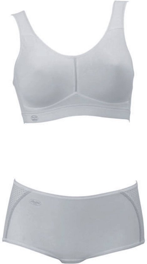 Witte Anita sportbeha en bijpassende short, apart gefotografeerd.