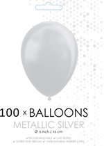 100 Kleine ballonnen metallic zilver.