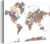 Décoration colorée en forme de carte du monde Aluminium 90x60 cm