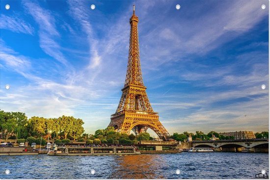 Gards Affiche de jardin Look-through Tour Eiffel à Paris sur l' Water -  Couleur 