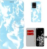 Voor Samsung Galaxy S20 Ultra Cloud Fog Pattern Horizontal Flip Leather Case met houder & kaartsleuf & portemonnee (hemelsblauw)