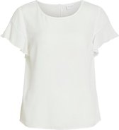 Vila T-shirt Vilucy S/s Flounce Top - Noos 14045675 Snow White Dames Maat - XS