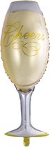 Wefiesta Folieballon Champagne Glas 109 X 46 Cm Goud/wit