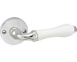 Deurkruk - Impresso Perth  - Voor binnen - Rond - Chroom - Wit - 2 stuks