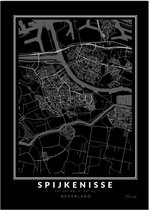 Poster Stad Spijkenisse - A2 - 42 x 59,4 cm - Inclusief lijst (Zwart Aluminium)