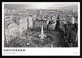 Poster Stad Amsterdam - A2 - 42 x 59,4 cm - Inclusief lijst (Zwart Aluminium)