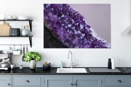 Tableau sur toile Gros plan d'une améthyste violette - 120x80 cm - Décoration murale