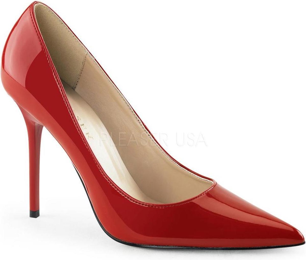 Rode echt suede pumps met stiletto naaldhak | Silhouette schoenen