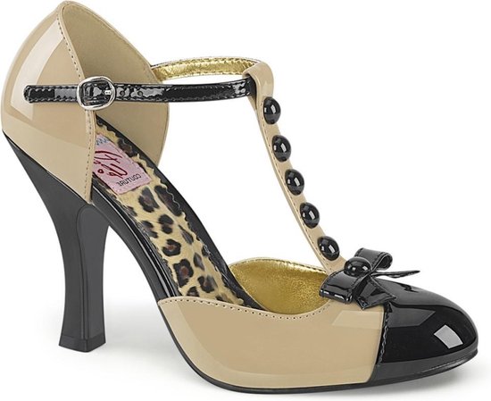 Pin Up Couture Hoge hakken -37 Shoes- SMITTEN-10 US 7 Beige/Zwart | bol.com