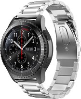 Samsung Galaxy Watch stalen band 45mm / 46mm - zilver + glazen screen protector