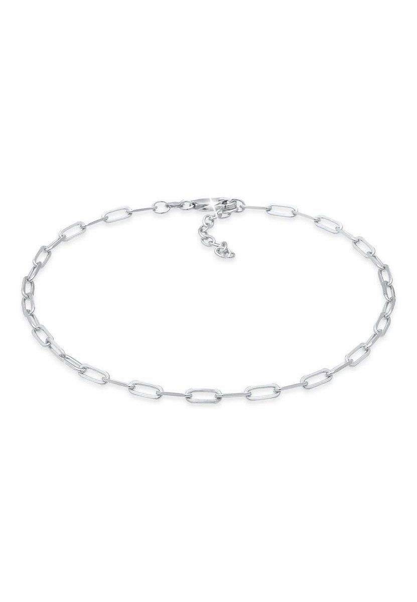 Elli - Enkelbanden - Dames Schakel Ketting Ovaal Basic Zomer Trend Verstelbaar in 925 Sterling Zilver Verguld - Dames