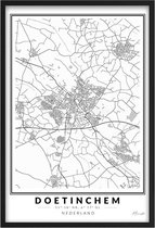 Poster Stad Doetinchem A4 - 21 x 30 cm (Exclusief Lijst)  Citymap - Stadsposter - Plaatsnaam poster Doetinchem - Stadsplattegrond