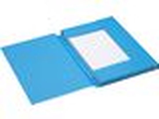 Dossiermap Secolor folio 3 kleppen 225gr blauw - 25 stuks - Jalema