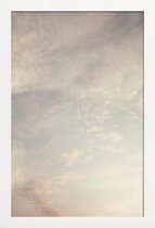 JUNIQE - Poster met houten lijst Creamy Skies -13x18 /Grijs & Ivoor