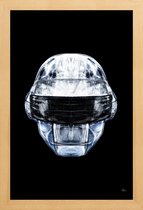 JUNIQE - Poster met houten lijst Daft Chrome -13x18 /Grijs & Wit