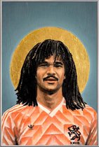 JUNIQE - Poster met kunststof lijst Football Icon - Ruud Gullit -30x45