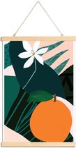 JUNIQE - Posterhanger Orange -40x60 /Groen & Oranje