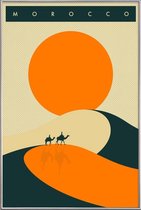 JUNIQE - Poster met kunststof lijst Morocco -20x30 /Ivoor & Oranje