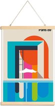 JUNIQE - Posterhanger Vintage Parijs 89 -20x30 /Kleurrijk