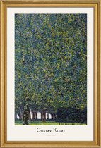 JUNIQE - Poster met houten lijst Klimt - Park -13x18 /Groen