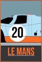 JUNIQE - Poster met kunststof lijst Le Mans Poster 2 -13x18 /Blauw &