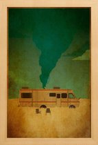 JUNIQE - Poster met houten lijst Breaking Bad Cooking -13x18 /Bruin &